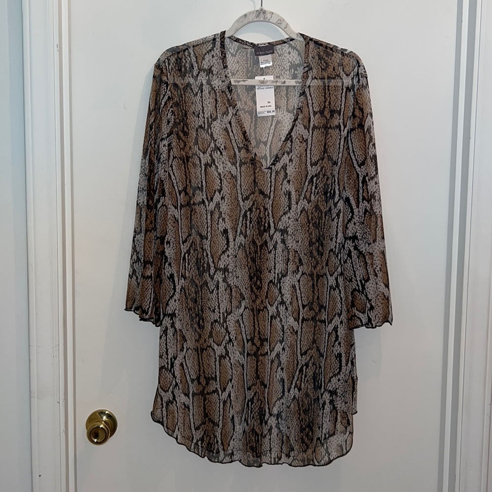 JORDAN TAYLOR SNAKE SNIK PATTERN COVERUP DRESS